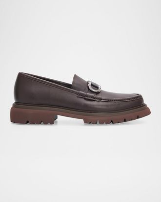 Ferragamo Men & apos;s Cocoon Gancini Leather Penny Loafers