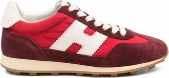 Hogan H727 Su&egrave;de en Nylon Sneakers - Dames - Schoenen - Rood - Maat: 37 EU Su&egrave;de