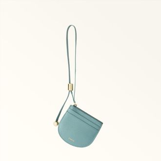 Furla Laura Porta Carte Di Credito S Cloud Blue Blu Pelle Stampata Donna
