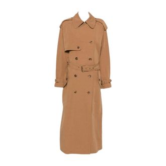 Isabel Marant Gabardina Cruzada con Cintur&oacute;n - Coats - Mujer - Beige - S