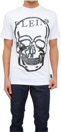 Philipp Plein Bianco T-Shirt - Heren - T-shirts - Wit - 3XL - Katoen - Tops