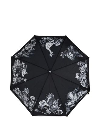 Moschino graphic-print umbrella - Zwart