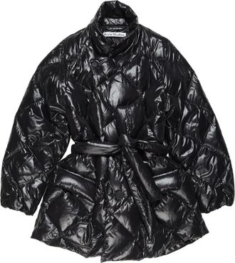 Acne Studios Cappotto imbottito con cintura - Nero