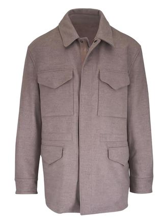 Calvin Klein multi-pocket shirt jacket - men - Wool/Cashmere - L - Neutrals