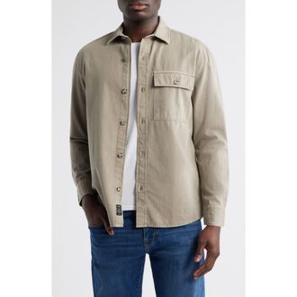 Mavi Cotton & Linen Button-Up Shirt in Roasted Cashew at Nordstrom, Size X-Large
