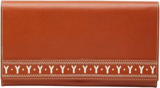 Saint Laurent Brown Leather Long Wallet (Bi-Fold) (Pre-Owned)