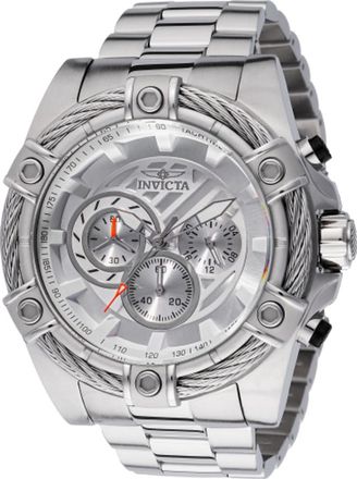 Invicta Bolt Chronograph GMT Quartz Silver Dial Mens Watch 48864