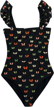 Agua Bendita Agua by Agua Bendita Butterfly Embroidered One Piece Bathing Suit Size M