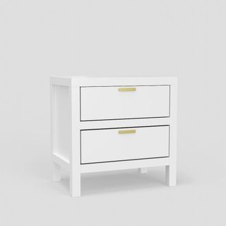 Alpine Furniture Carmel 2 Drawer Nightstand, White