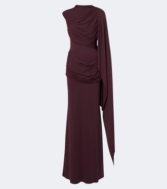 De La Vali Draped jersey gown