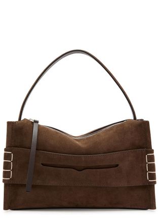 J.W.Anderson Loafer Suede Shoulder bag - Brown - One Size