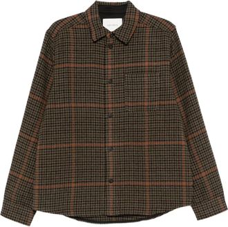 Les Deux Geruit overhemd met zak - Bruin