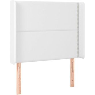 vidaXL Cabecero Con Led Cuero Sint&eacute;tico Blanco 93x16x118/128 Cm Vidaxl