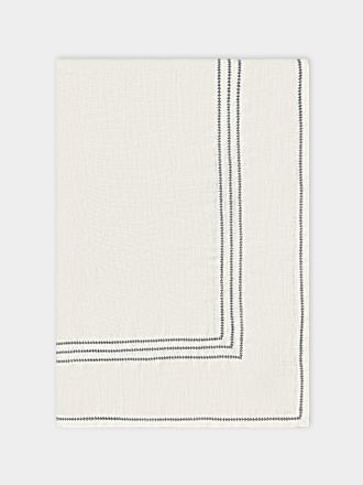 Volga Linen Hem-Stitch Linen Square Tablecloth (69in/1.75m)