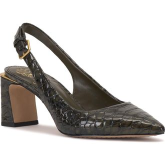 Vince Camuto Hamden Pointed Toe Slingback Pump in Deep Forest at Nordstrom, Size 5.5
