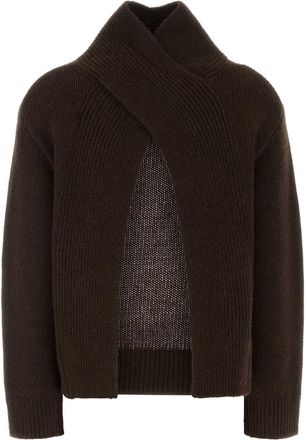 Ganni Womens Wool And Yak Turtleneck Brown