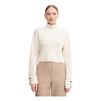 Gaud&igrave; Turtleneck Sweater - Dames - Coltruien - Beige - XL - Leer - Truien & Vesten
