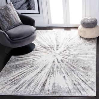 Safavieh Amelia Machine Made Area Rug, Grey / Gold Contemporary Style Easy Care