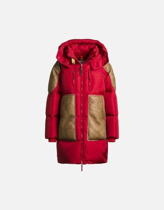 Parajumpers Womens Parajumpers Carolina True Red LeatherJacket - Size: 10/8