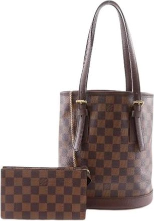 Louis Vuitton Pre-owned Bucket Bags, female, Brown, Size: ONE SIZE Pre-owned Canvas Bucket Bag