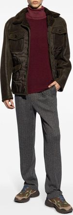Etro Etro Mens Green Quilted Jacket With Pockets - Dark Brown - Size X-Large