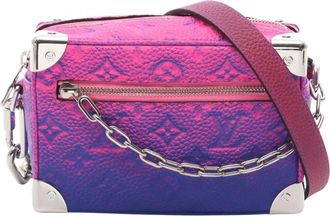 Louis Vuitton Blue Pink Leather Handbag Shoulder Bag (Pre-Owned)