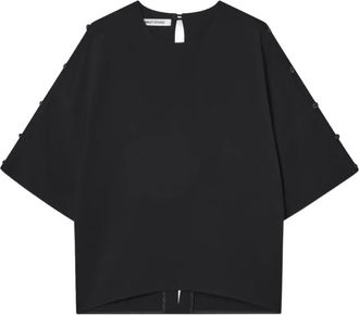 Mark Kenly Domino Tan Top Bayla con bottoni - Nero