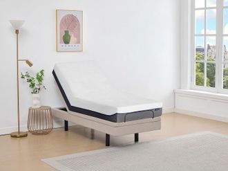 Vente-Unique Letto relax elettrica deco + materasso memory foam 80 x 200 cm Tessuto Beige - MENASINA di YSMÉE