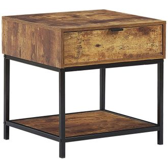 Beliani Moderno Versatile Tavolino Soggiorno Piano MDF Marrone 45 x 40 x 45 cm Berkley