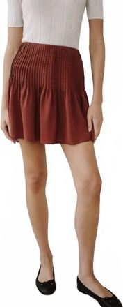 Bella Dahl Pintuck Mini Skirt In Harvest Red