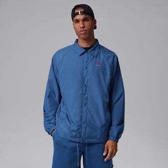 Nike Jordan Mens Jordan Brooklyn Coaches Jacket in Blue | IO2341-485