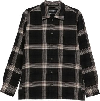 Marc O'Polo buttoned check overshirt - Zwart