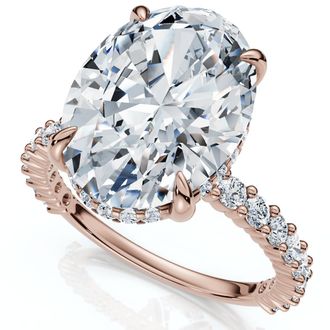 Pompeii3 Certified 4 1/2Ct Hidden Halo Diamond Engagement Ring 14k Gold Lab Grown