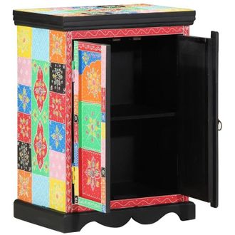 vidaXL Mesa Consola Multicolor 50 X 30 X 75 Cm Madera Maciza De Mango Vidaxl