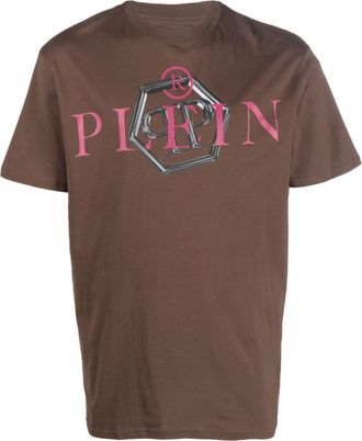 Philipp Plein logo-print short-sleeved T-shirt - Brown