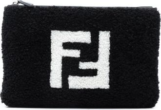 Fendi Pre-owned Clutches, female, Black, Size: ONE SIZE Pre-owned Shearling Pouch