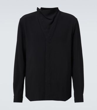 Rick Owens Island draped cady shirt