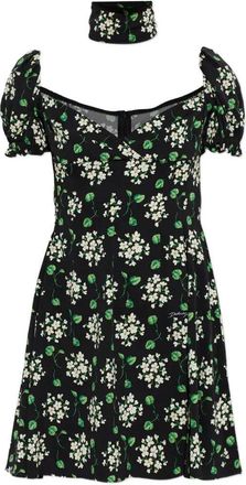 Dolce & Gabbana mini-jurk met bloemenprint en pofmouwen