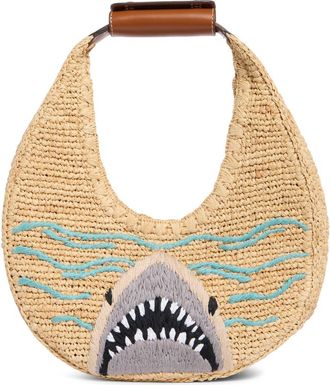 Staud Moon Raffia Tote in Great White at Nordstrom