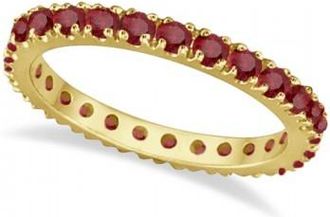 Allurez Ruby Eternity Band Stackable Ring 14K Yellow Gold (0.50ct)