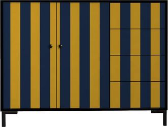 Really Nice Things Aparador bajo 2 puertas 4 cajones mdf estampado