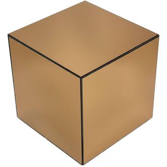 Sweeek Cubic mirror coffee table, side table, bedside table, 30 cm cubic mirror, Mirage, Amber, 30x30x31 cm