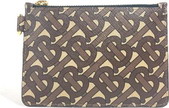 Burberry Beige Brown Leather Coin Purse/Coin Case (Pre-Owned)