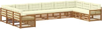 vidaXL Juegos De Sof&aacute;s 10 Uds. Madera De Acacia S&oacute;lida Vidaxl