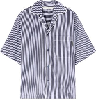 Palm Angels gebogen gestreept overhemd met logoprint