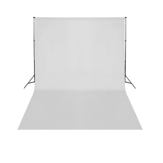 Berkfield Home Telescopic Background Support System + White Backdrop 3 x 5 m