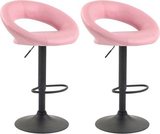 Clp Pack De 2 Taburetes De Barra Olinda En Polipiel Rosado Negro