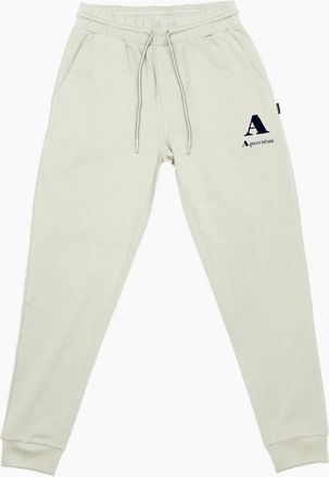 Aquascutum Mens Solid Patterned Slim Tapered Joggers - Cream - Size: 32/34/35