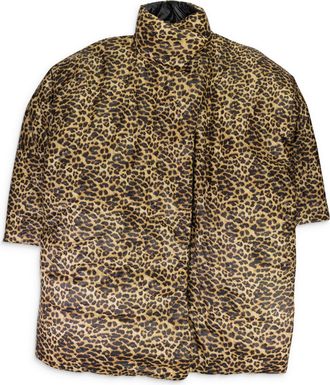 Norma Kamali Multicolor Leopard Sleeping Bag Coat