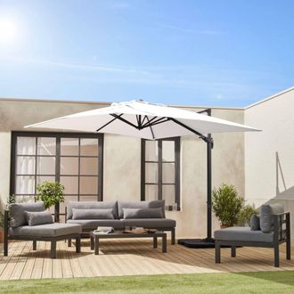 Sweeek 3x3m Square Cantilever Parasol With Cover Included in White